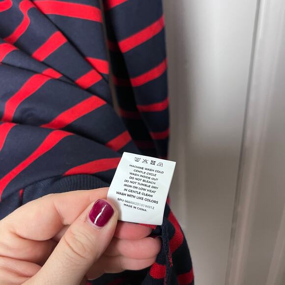 Bloomchic Red Blue Preppy Nautical Striped Button Pullover Sweater 18/20 NEW - Picture 7 of 8